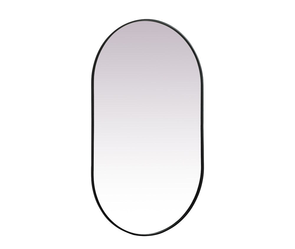 Elegant Furniture & Lighting - Asha Metal Frame Oval Mirror 36x60 Inch in Black - MR2A3660BLK veiw 8