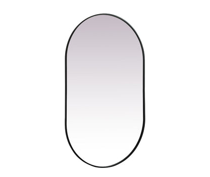 Elegant Furniture & Lighting - Asha Metal Frame Oval Mirror 36x60 Inch in Black - MR2A3660BLK veiw 8