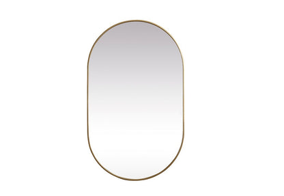 Elegant Furniture & Lighting - Asha Metal Frame Oval Mirror 36x60 Inch in Brass - MR2A3660BRS veiw 1