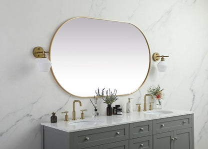 Elegant Furniture & Lighting - Asha Metal Frame Oval Mirror 36x60 Inch in Brass - MR2A3660BRS veiw 3