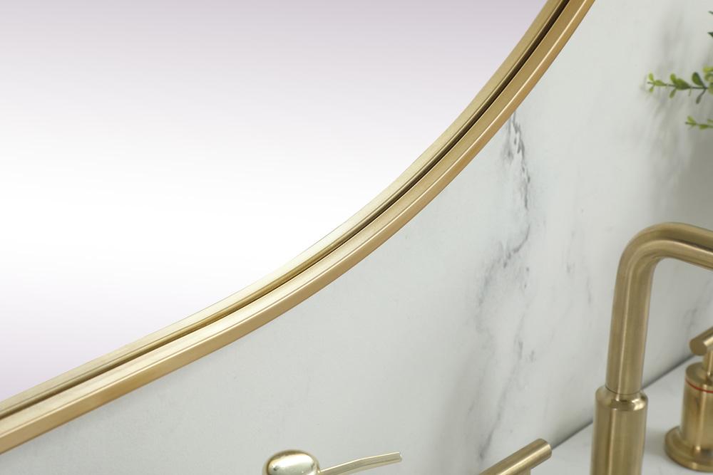 Elegant Furniture & Lighting - Asha Metal Frame Oval Mirror 36x60 Inch in Brass - MR2A3660BRS veiw 7