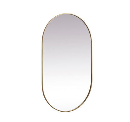 Elegant Furniture & Lighting - Asha Metal Frame Oval Mirror 36x60 Inch in Brass - MR2A3660BRS veiw 8