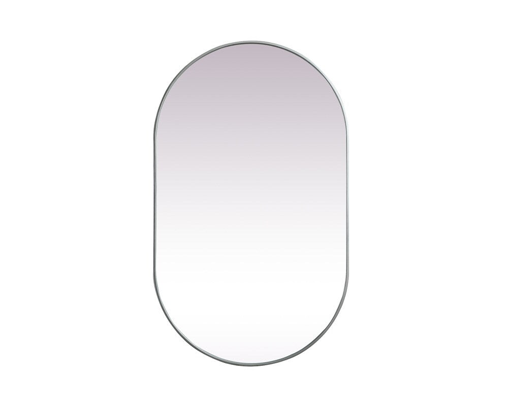 Elegant Furniture & Lighting - Asha Metal Frame Oval Mirror 36x60 Inch in Silver - MR2A3660SIL veiw 1