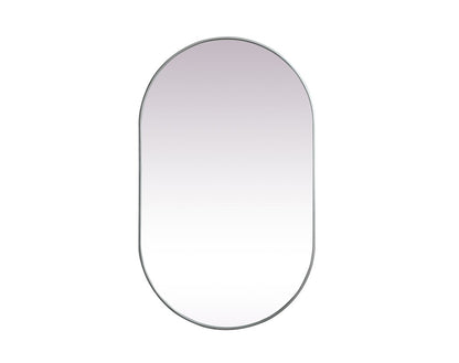 Elegant Furniture & Lighting - Asha Metal Frame Oval Mirror 36x60 Inch in Silver - MR2A3660SIL veiw 1