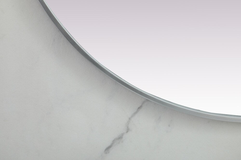 Elegant Furniture & Lighting - Asha Metal Frame Oval Mirror 36x60 Inch in Silver - MR2A3660SIL veiw 6