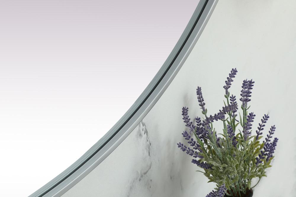 Elegant Furniture & Lighting - Asha Metal Frame Oval Mirror 36x60 Inch in Silver - MR2A3660SIL veiw 7
