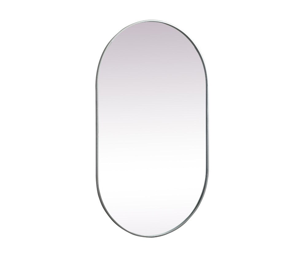 Elegant Furniture & Lighting - Asha Metal Frame Oval Mirror 36x60 Inch in Silver - MR2A3660SIL veiw 8