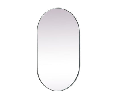 Elegant Furniture & Lighting - Asha Metal Frame Oval Mirror 36x60 Inch in Silver - MR2A3660SIL veiw 8
