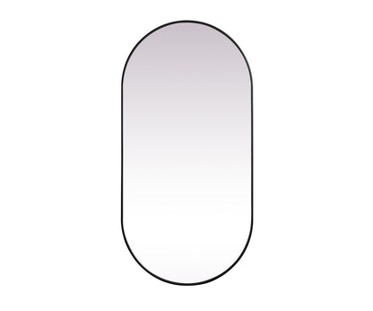 Elegant Furniture & Lighting - Asha Metal Frame Oval Mirror 36x72 Inch in Black - MR2A3672BLK veiw 1