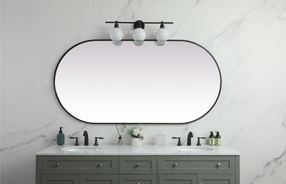 Elegant Furniture & Lighting - Asha Metal Frame Oval Mirror 36x72 Inch in Black - MR2A3672BLK veiw 4
