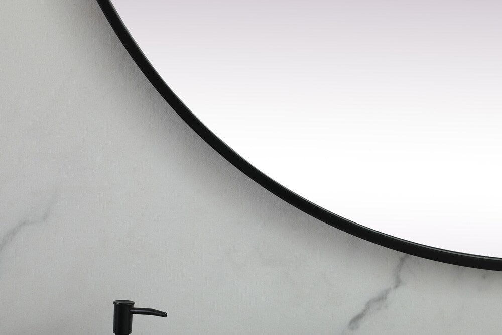 Elegant Furniture & Lighting - Asha Metal Frame Oval Mirror 36x72 Inch in Black - MR2A3672BLK veiw 6