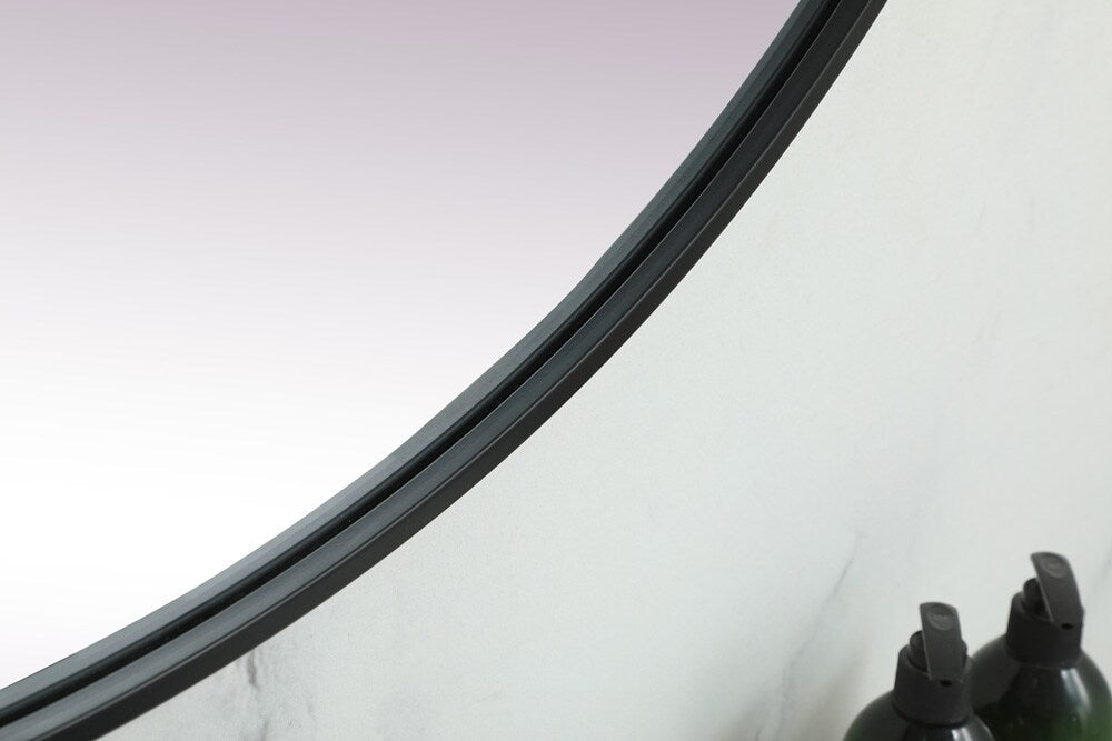 Elegant Furniture & Lighting - Asha Metal Frame Oval Mirror 36x72 Inch in Black - MR2A3672BLK veiw 7