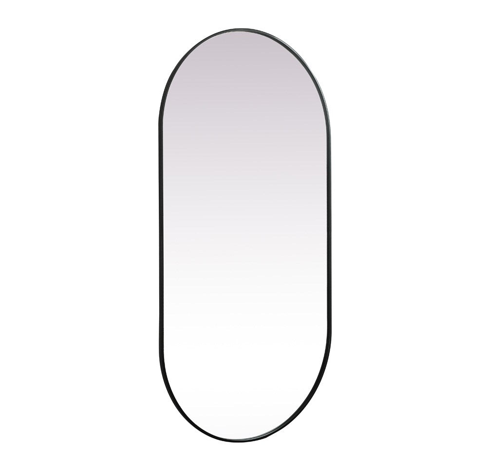 Elegant Furniture & Lighting - Asha Metal Frame Oval Mirror 36x72 Inch in Black - MR2A3672BLK veiw 8