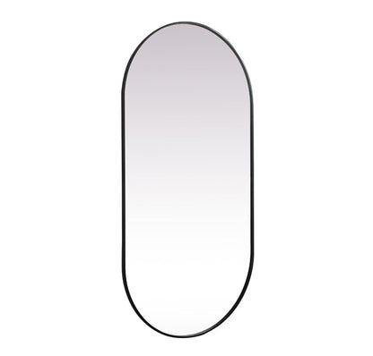 Elegant Furniture & Lighting - Asha Metal Frame Oval Mirror 36x72 Inch in Black - MR2A3672BLK veiw 8