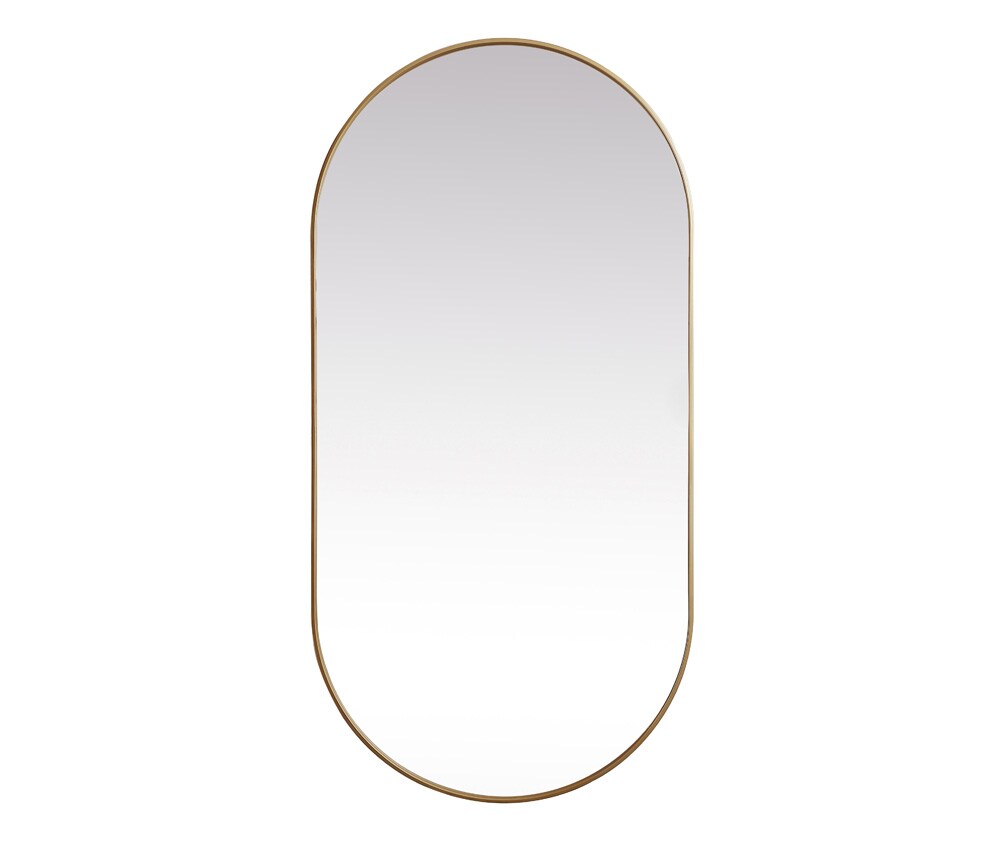 Elegant Furniture & Lighting - Asha Metal Frame Oval Mirror 36x72 Inch in Brass - MR2A3672BRS veiw 1