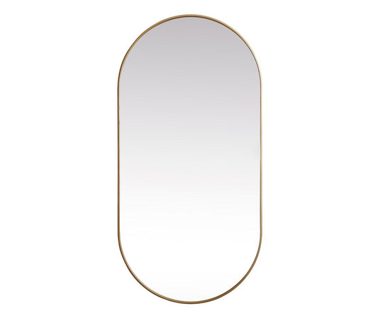 Elegant Furniture & Lighting - Asha Metal Frame Oval Mirror 36x72 Inch in Brass - MR2A3672BRS veiw 1