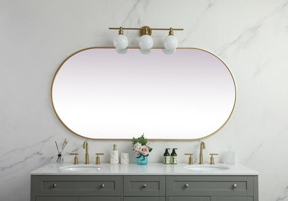 Elegant Furniture & Lighting - Asha Metal Frame Oval Mirror 36x72 Inch in Brass - MR2A3672BRS veiw 4