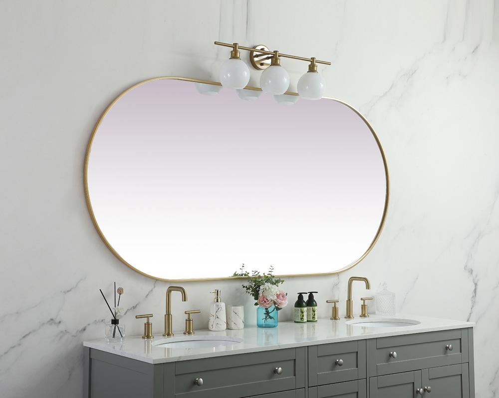 Elegant Furniture & Lighting - Asha Metal Frame Oval Mirror 36x72 Inch in Brass - MR2A3672BRS veiw 5