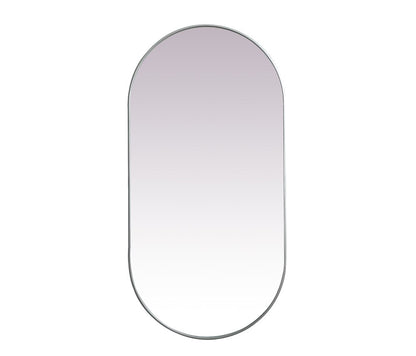 Elegant Furniture & Lighting - Asha Metal Frame Oval Mirror 36x72 Inch in Silver - MR2A3672SIL veiw 1