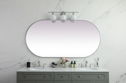 Elegant Furniture & Lighting - Asha Metal Frame Oval Mirror 36x72 Inch in Silver - MR2A3672SIL veiw 4