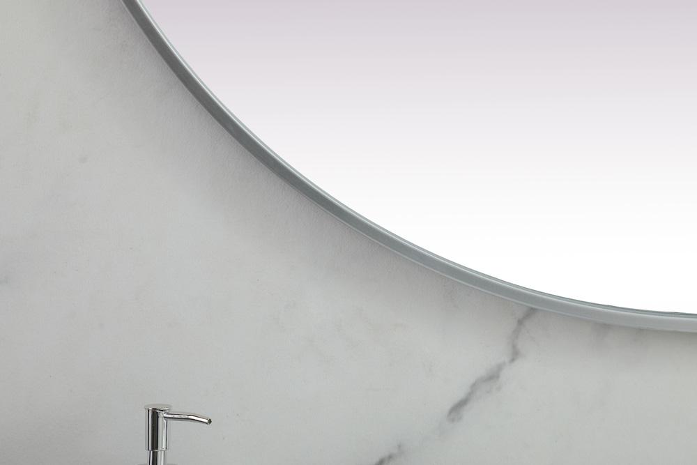 Elegant Furniture & Lighting - Asha Metal Frame Oval Mirror 36x72 Inch in Silver - MR2A3672SIL veiw 6