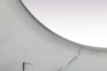 Elegant Furniture & Lighting - Asha Metal Frame Oval Mirror 36x72 Inch in Silver - MR2A3672SIL veiw 6