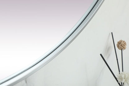Elegant Furniture & Lighting - Asha Metal Frame Oval Mirror 36x72 Inch in Silver - MR2A3672SIL veiw 7