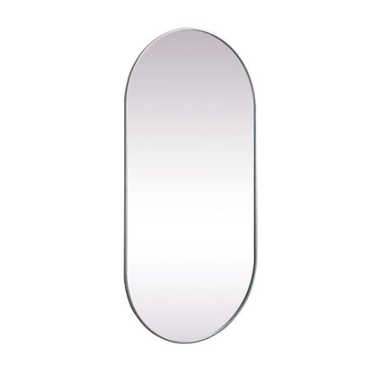 Elegant Furniture & Lighting - Asha Metal Frame Oval Mirror 36x72 Inch in Silver - MR2A3672SIL veiw 8