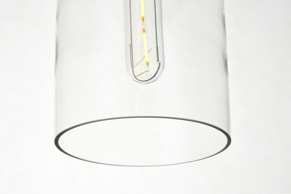 Elegant Furniture & Lighting - Ashwell 1 Light Black Pendant With Clear Glass - LD2240BK veiw 4