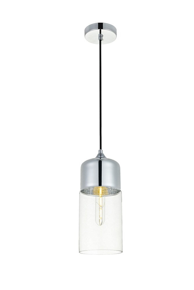 Elegant Furniture & Lighting - Ashwell 1 Light Chrome Pendant With Clear Glass - LD2240C veiw 3