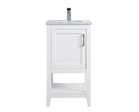 Elegant Furniture & Lighting - Aubrey 18 inch Single Bathroom Vanity in White - VF16018WH veiw 1