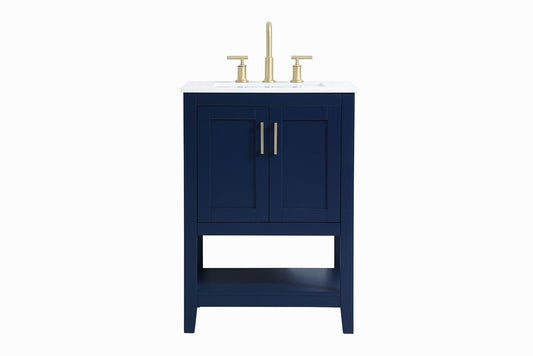 Elegant Furniture & Lighting - Aubrey 24 inch Single Bathroom Vanity in Blue - VF16024BL veiw 1