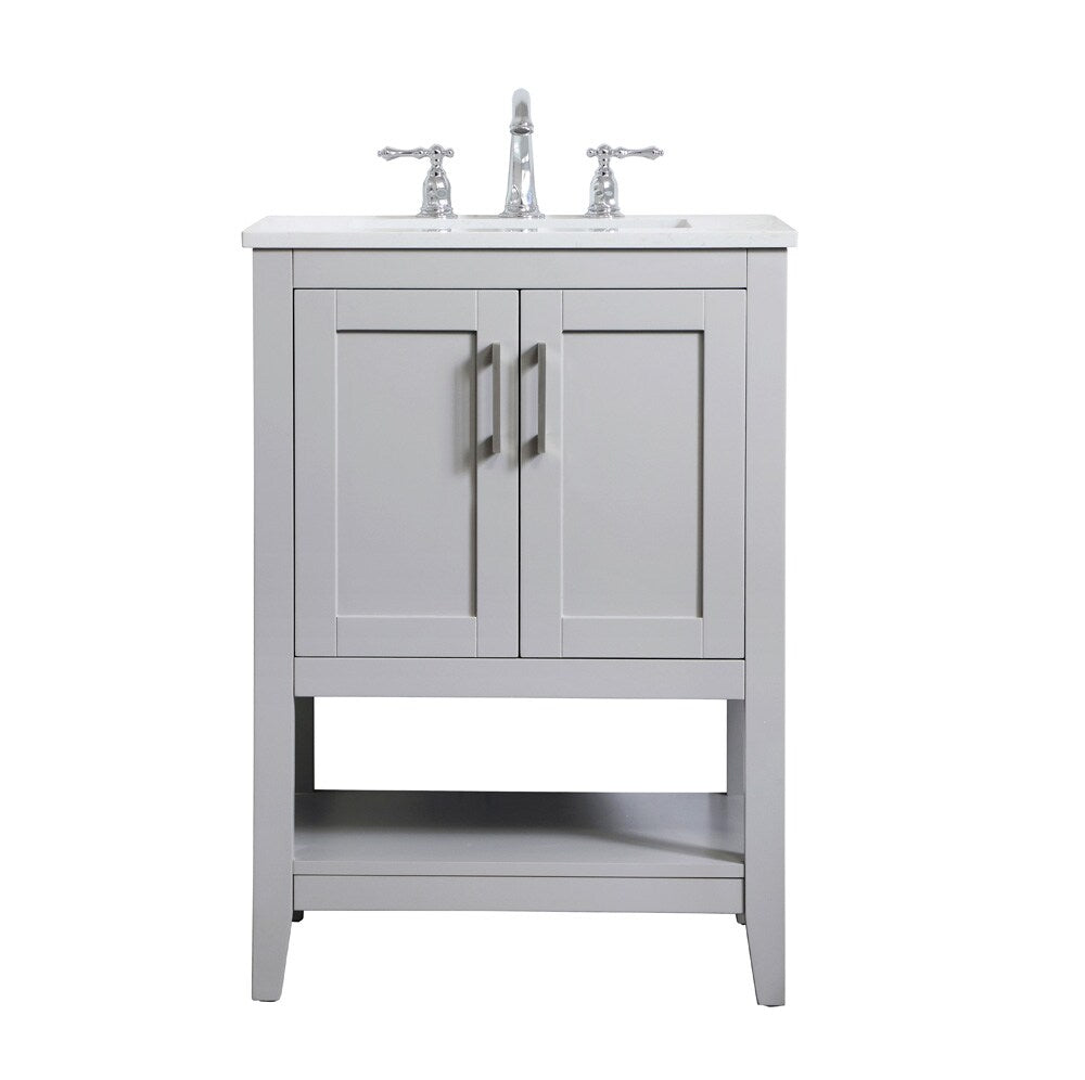 Elegant Furniture & Lighting - Aubrey 24 inch Single Bathroom Vanity in Grey - VF16024GR veiw 1