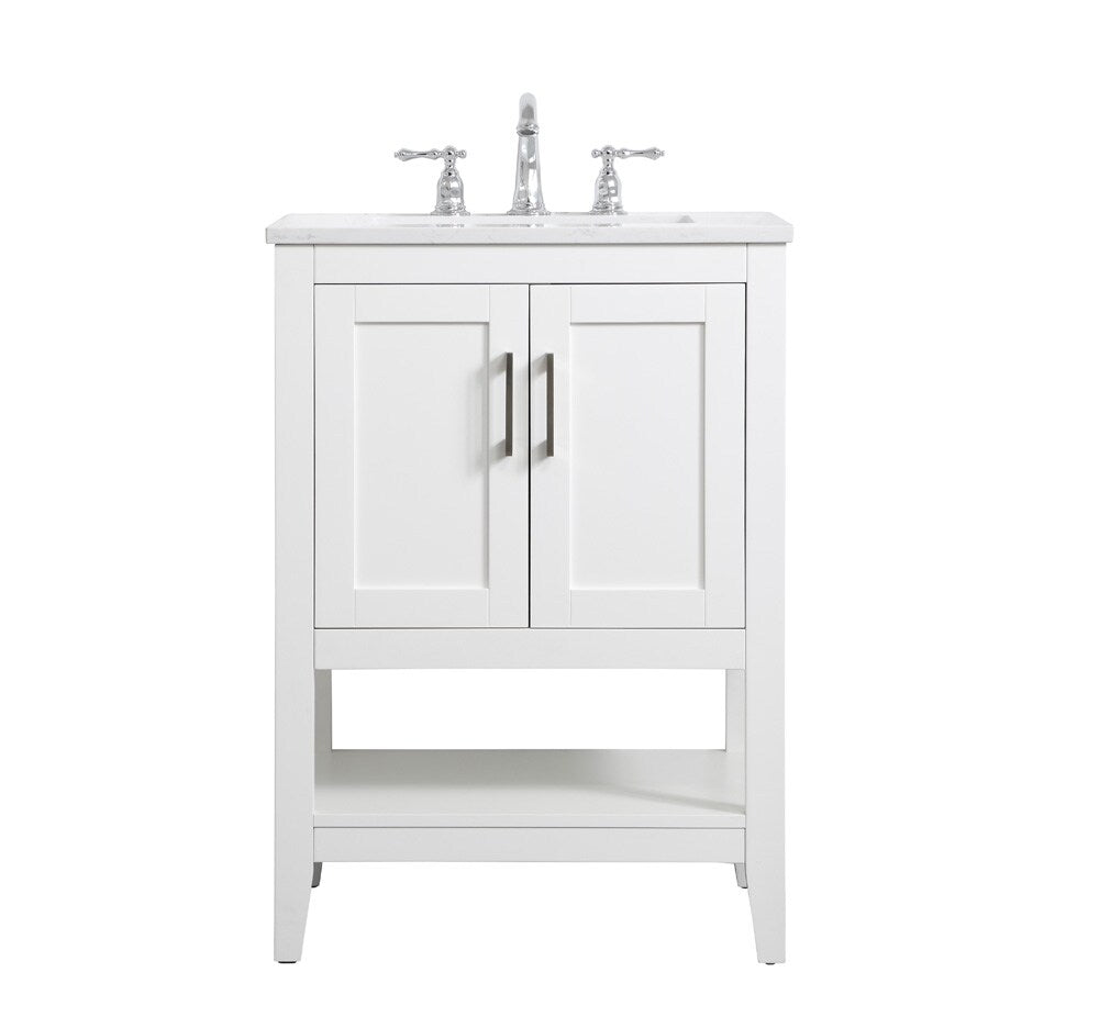 Elegant Furniture & Lighting - Aubrey 24 inch Single Bathroom Vanity in White - VF16024WH veiw 1