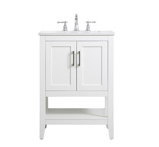 Elegant Furniture & Lighting - Aubrey 24 inch Single Bathroom Vanity in White - VF16024WH veiw 1