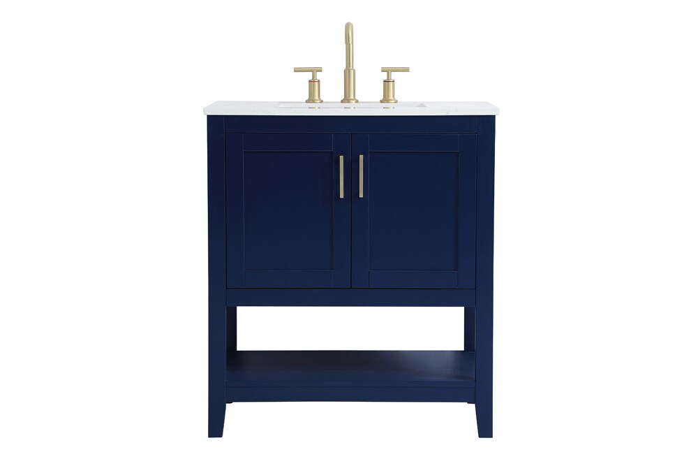 Elegant Furniture & Lighting - Aubrey 30 inch Single Bathroom Vanity in Blue - VF16030BL veiw 1