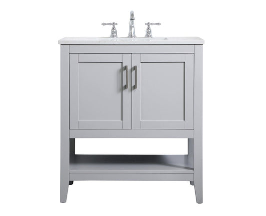 Elegant Furniture & Lighting - Aubrey 30 inch Single Bathroom Vanity in Grey - VF16030GR veiw 1