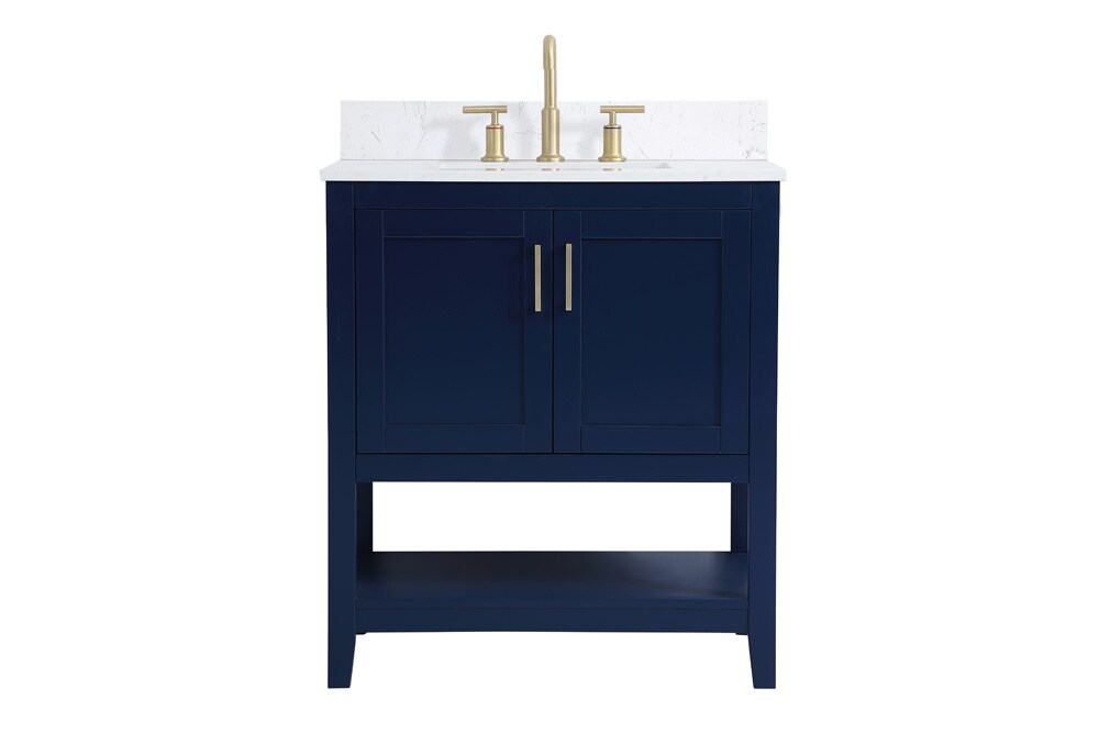 Elegant Furniture & Lighting - Aubrey 30 inch Single Bathroom Vanity in Blue with Backsplash - VF16030BL-BS veiw 1