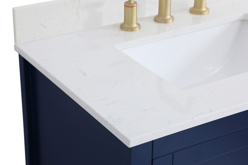 Elegant Furniture & Lighting - Aubrey 30 inch Single Bathroom Vanity in Blue with Backsplash - VF16030BL-BS veiw 3