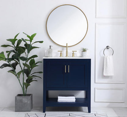 Elegant Furniture & Lighting - Aubrey 30 inch Single Bathroom Vanity in Blue with Backsplash - VF16030BL-BS veiw 10