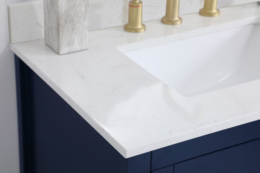Elegant Furniture & Lighting - Aubrey 30 inch Single Bathroom Vanity in Blue with Backsplash - VF16030BL-BS veiw 11