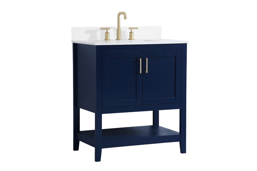 Elegant Furniture & Lighting - Aubrey 30 inch Single Bathroom Vanity in Blue with Backsplash - VF16030BL-BS veiw 13