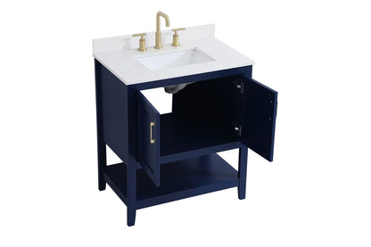 Elegant Furniture & Lighting - Aubrey 30 inch Single Bathroom Vanity in Blue with Backsplash - VF16030BL-BS veiw 15