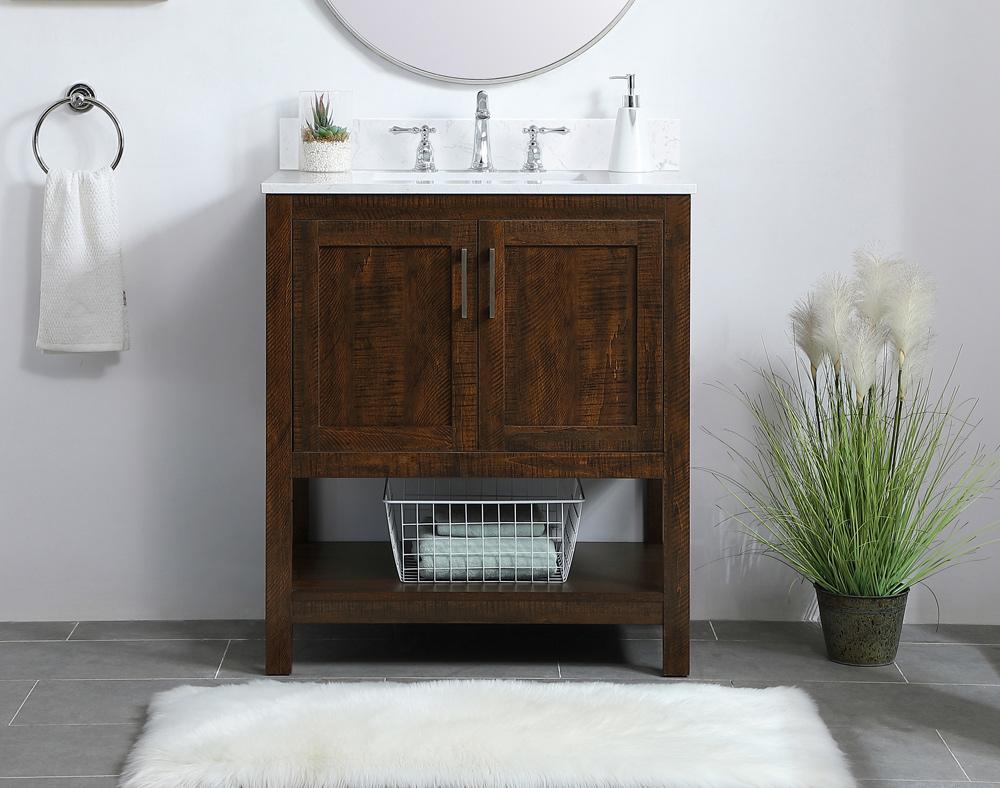 Elegant Furniture & Lighting - Aubrey 30 inch Single Bathroom Vanity in Espresso with Backsplash - VF16030EX-BS veiw 2
