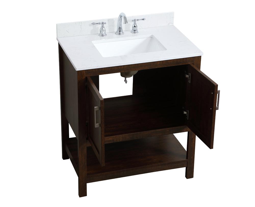 Elegant Furniture & Lighting - Aubrey 30 inch Single Bathroom Vanity in Espresso with Backsplash - VF16030EX-BS veiw 3