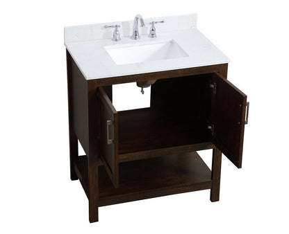 Elegant Furniture & Lighting - Aubrey 30 inch Single Bathroom Vanity in Espresso with Backsplash - VF16030EX-BS veiw 3