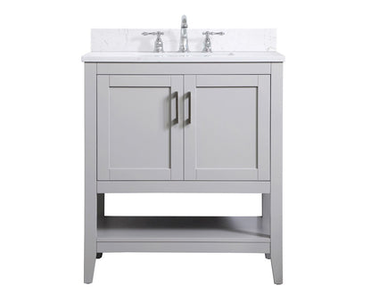 Elegant Furniture & Lighting - Aubrey 30 inch Single Bathroom Vanity in Grey with Backsplash - VF16030GR-BS veiw 1