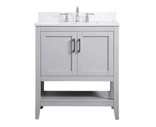 Elegant Furniture & Lighting - Aubrey 30 inch Single Bathroom Vanity in Grey with Backsplash - VF16030GR-BS veiw 1