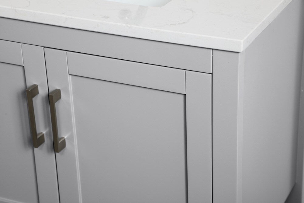 Elegant Furniture & Lighting - Aubrey 30 inch Single Bathroom Vanity in Grey with Backsplash - VF16030GR-BS veiw 5