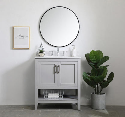 Elegant Furniture & Lighting - Aubrey 30 inch Single Bathroom Vanity in Grey with Backsplash - VF16030GR-BS veiw 12